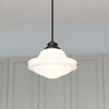 Huntley 12-in Pendant Milk Glass Oil Rubbed Bronze (P0243)