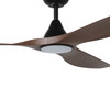 Surfline 60" 3 Blade  DC Fan w/LED Light, 5.5 in Rod,12 inch Rod, Smart Control, Black, Black Accents, Walnut Blades  (235112-6025A)