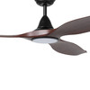 Tirol 60" 3 Blade  DC Fan w/LED Light, 4.5 in Rod,12 inch Rod, Smart Control,  Black, Black Accents, Acacia Blades (235224-6026A)