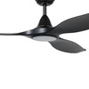 Tirol 60" 3 Blade  DC Fan w/LED Light, 4.5 in Rod,12 inch Rod, Smart Control, Black, Black Accents, Black Blades (235224-6002A)