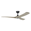 Williwaw 60" 3 Blade DC Fan w/6" & 12" Rod, Smart Kit Sold Separately, Black/Black Accents/Driftwood Blades (235370-6027A)