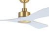 Westerly 60" 3 Blade DC Fan w/6" & 12" Rod, Smart Control, Light Sold Separately, Satin Brass/Satin Brass Accents /White Blades (235400-6011A)