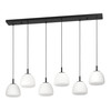 Balmes 6-light Black Pendant Light with White Glass Shade (390203A)