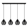 Carlton 3 42.64-inch 4-Light Matte Black and Silver Pendant Light (202039A)
