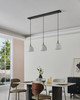 Balmes 3-light Black Pendant Light with White Glass Shade (390202A)