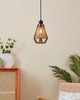 Adwickle 6.89-inch 1-Light Black Pendant Light with Natural Jute and Metal Shade (43776A)