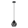 Carlton 3 7.20-inch 1-Light Matte Black and Silver Pendant Light (202035A)