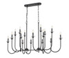 Allistair 16 Light Linear Chandelier in Matte Black (352-56L-MB)