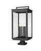 Hartwell 6 Light Outdoor Pier Mounted Fixture in Sand Black (5019PHXXLS-SQPM-BK)