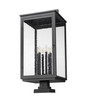 Hartwell 6 Light Outdoor Pier Mounted Fixture in Sand Black (5019PHXXLS-SQPM-BK)