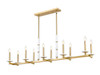 Kaden 10 Light Linear Chandelier in Modern Gold (3045-10L-MGLD)