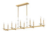 Kaden 10 Light Linear Chandelier in Modern Gold (3045-10L-MGLD)