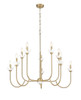 Allistair 10 Light Chandelier in Modern Gold (352-10MGLD)