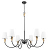 Claudelle 6 Light Chandelier in Matte Black + Modern Gold (4014-46MB-MGLD)