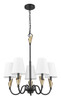Z-Lite Claudelle 5 Light Chandelier in Matte Black + Modern Gold (4014-24MB-MGLD)
