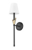 Z-Lite Claudelle 1 Light Wall Sconce in Matte Black + Modern Gold (4014-1SA-MB-MGLD)