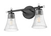 Z-Lite Belle 2 Light Vanity in Matte Black (7519-2V-MB)