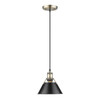 Orwell 7.5" Wide Small Pendant in Aged Brass with Matte Black (3306-S AB-BLK)