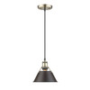Orwell 7.5" Wide Small Pendant in Aged Brass with Rubbed Bronze (3306-S AB-RBZ)