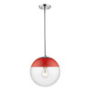 1 Light Pendant with Rod (3219-L CH-RED)