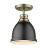 Duncan Flush Mount in Aged Brass (3602-FM AB-BLK)