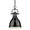 Duncan Small Pendant with Chain in Matte Black with Black (3602-S BLK-BK)