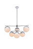 Eclipse 6 Lights Chrome Pendant With Frosted White Glass (LD6142C)