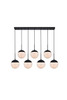 Eclipse 7 Lights Black Pendant With Frosted White Glass (LD6086BK)