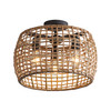 Weavelight 3-Light Semi-Flush in Natural Black with Maple All-Weather Wicker (3000-3SF NB-MAW)