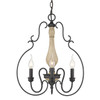 Suzette 3 Light Pendant in Natural Black (8314-3P NB)