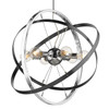 Atom 6 Light Chandelier in Chrome (7936-6 CH-BS-BS)