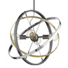 Atom 4 Light Chandelier in Brushed Steel (7936-4 BS-AB-CH)