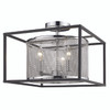 London Semi-Flush (with black outer cage) in Chrome (2245-SF CH-BLK)