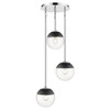 3 Light Pendant (3219-3P CH-BLK)