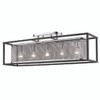 London 5 Light Semi-Flush (with outer cage) in Chrome (2245-5SF CH-BLK)