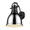 Duncan 1 Light Wall Sconce in Matte Black (3602-1W BLK-CH)