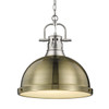 Duncan 1-Light Pendant with Chain in Pewter with Aged Brass (3602-L PW-AB)