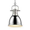 Duncan Small Pendant with Chain in Pewter with Chrome (3602-S PW-CH)