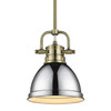 Duncan Mini Pendant with Rod in Aged Brass (3604-M1L AB-CH)