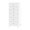 Nora 22 in W Rectangular Wood 6 Drawer Lingerie Chest, Smooth White (5942304)