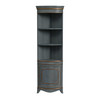 Dowling 24 in W x 73 in H Quarter Round Wood Corner Cabinet with 3 Open Shelves and 1 Lower Storage Cabinet, Pastel Blue (3621483)