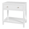 Nora 30 in W Rectangular Wood 1 Drawer Wide Nightstand with Lower Open Shelf, White (5943304)