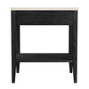 Averly 22 in W Rectangular Marble and Wood 1 Drawer Nightstand with Lower Open Shelf, Black (6294432)