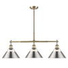 Orwell 3-Light Linear Pendant in Aged Brass with Pewter (3306-LP AB-PW)