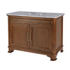 Colorado 48 in W Wood & Marble Single Sink Bathroom Vanity, Walnut (5995489)