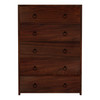 Lark 36 in W Rectangular Wood 5 Drawer Dresser/Chest of Drawers, Medium Brown (5672489)