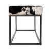 Stinson 54 in W Rectangular Hair-on-Hide and Iron Accent Bench, Black and White (5974373)