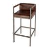 Butler Specialty Company Dennis 31 in. Seat Height Leather and Iron Accent Stool with Low Back, Brown (5907344)
