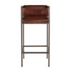 Butler Specialty Company Dennis 31 in. Seat Height Leather and Iron Accent Stool with Low Back, Brown (5907344)