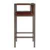 Butler Specialty Company Dennis 31 in. Seat Height Leather and Iron Accent Stool with Low Back, Brown (5907344)